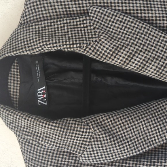 Zara Double Oversized Breasted Checkered Blazer XS - Picture 6 of 16